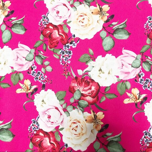 Valencia & Vine Floral Wrap Blouse Pink Puff Sleeve Preppy Twee Romantic Size M - Picture 10 of 12